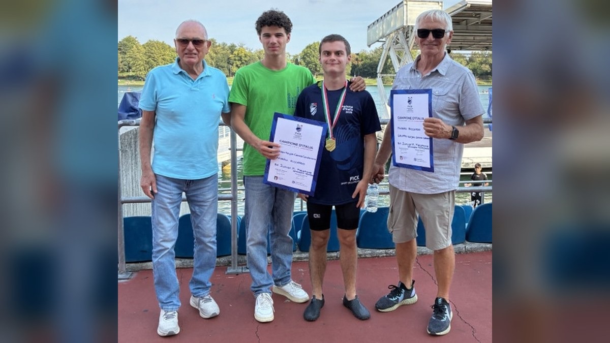 Riccardo Favaro campione italiano a Milano Idroscalo nel kayak maratona B1 - 