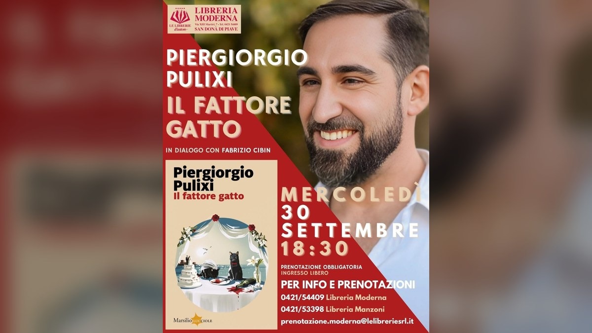 San Donà, alla Libreria Moderna riparte la rassegna con Alessandro Pulixi il 30 settembre - 