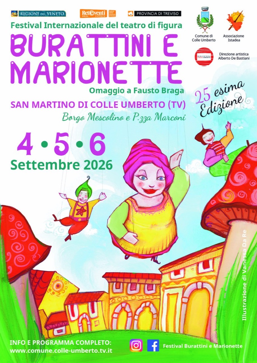 Colle Umberto, dal 4 al 6 settembre torna Burattini e Marionette per i 25 anni del