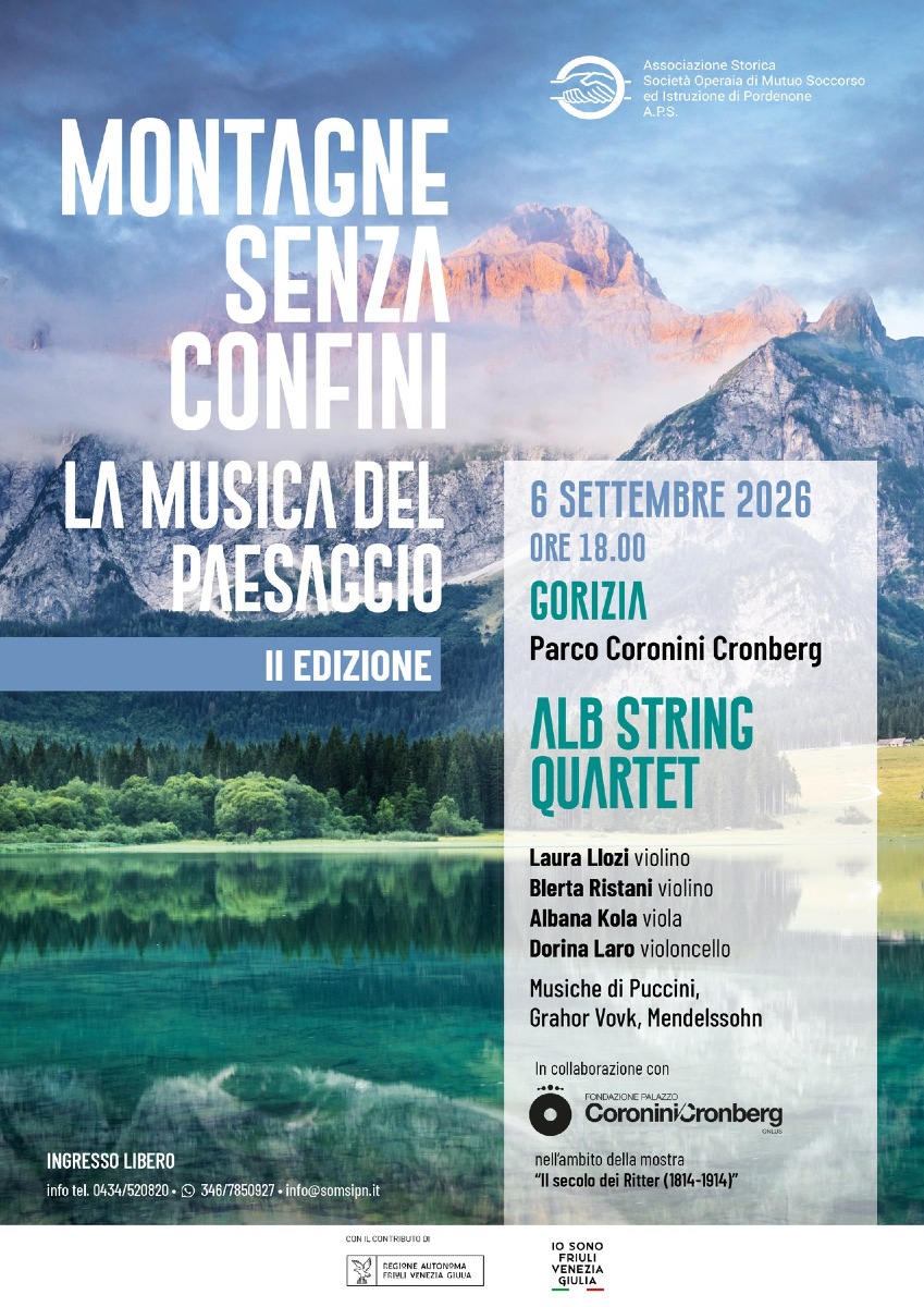 Gorizia, al Parco Coronini Cronberg il concerto dell’Alb String Quartet il 6 settembre
