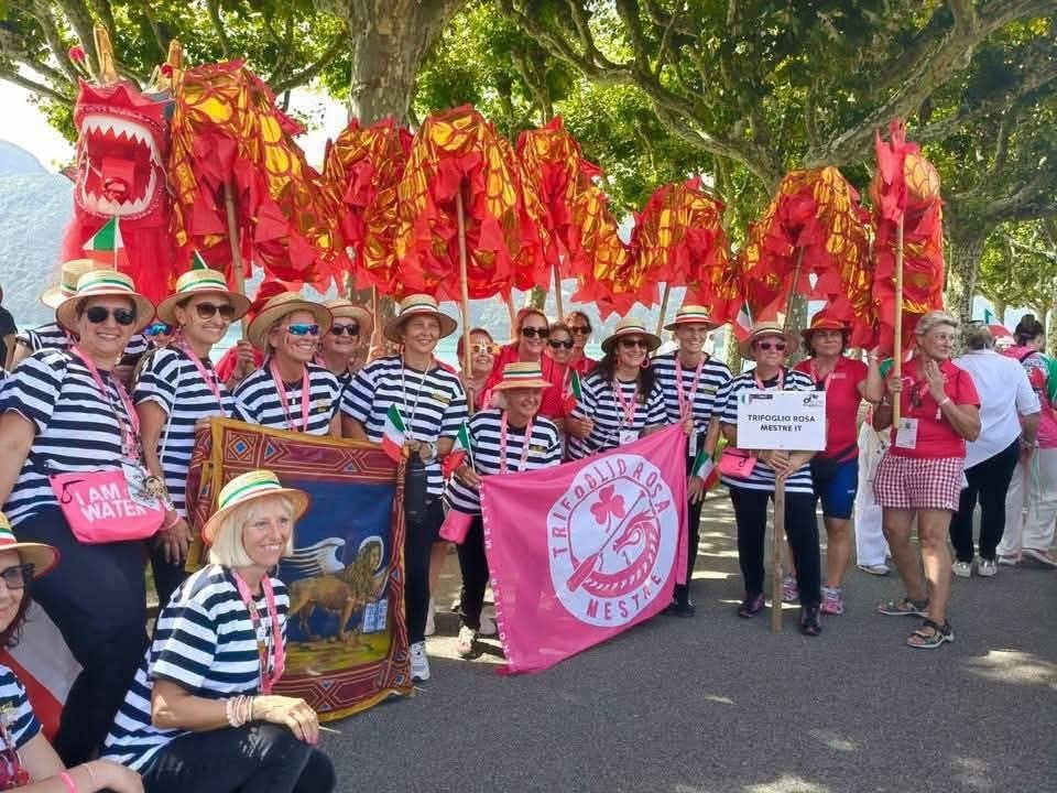 Trifoglio Rosa Mestre seconda al Mondiale di dragon boat: 54,78 nei 200 metri