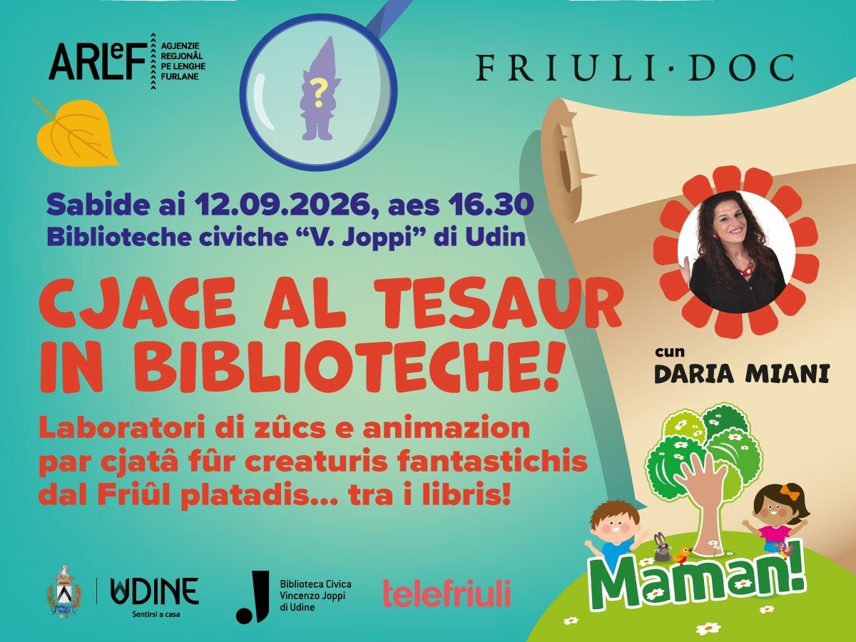 Friuli Doc 2026 a Udine, il 12 settembre ARLeF porta cjarsons e caccia in biblioteca