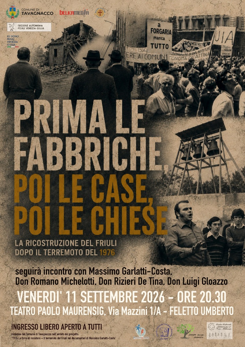 Locandina: Feletto Umberto, al Teatro Maurensig il documentario sul terremoto del Friuli