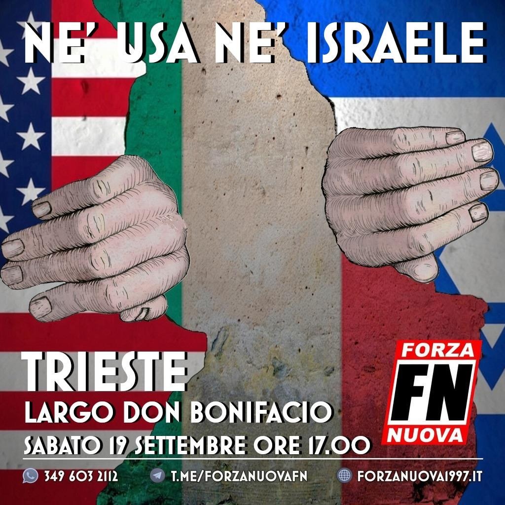 Trieste, il 19 settembre manifestazione di Forza Nuova con una delegazione serba