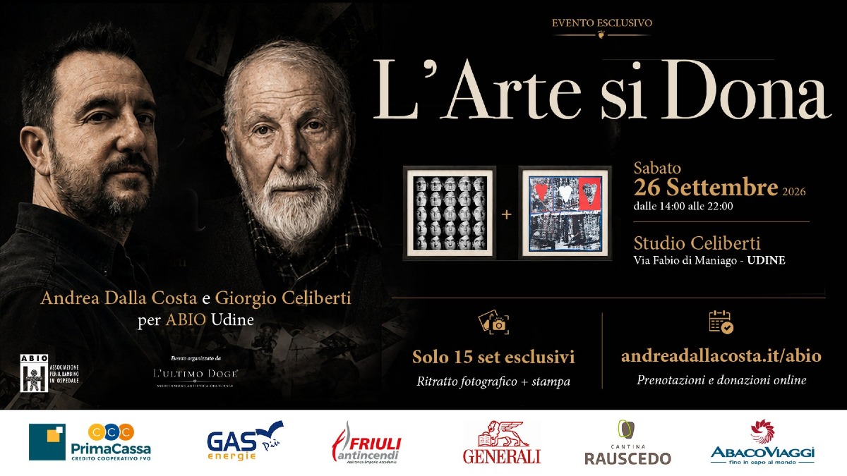 Udine, il 26 settembre allo Studio Celiberti 15 set d’autore per sostenere ABIO