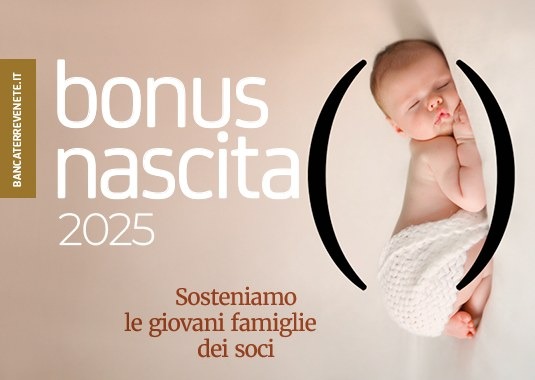 Bonus nascita 2026, Banca delle Terre Venete stanzia 70mila euro per 140 famiglie