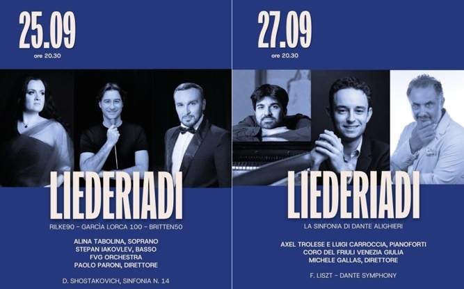 Liederiadi, a Udine due concerti alla Cavallerizza il 25 e 27 settembre