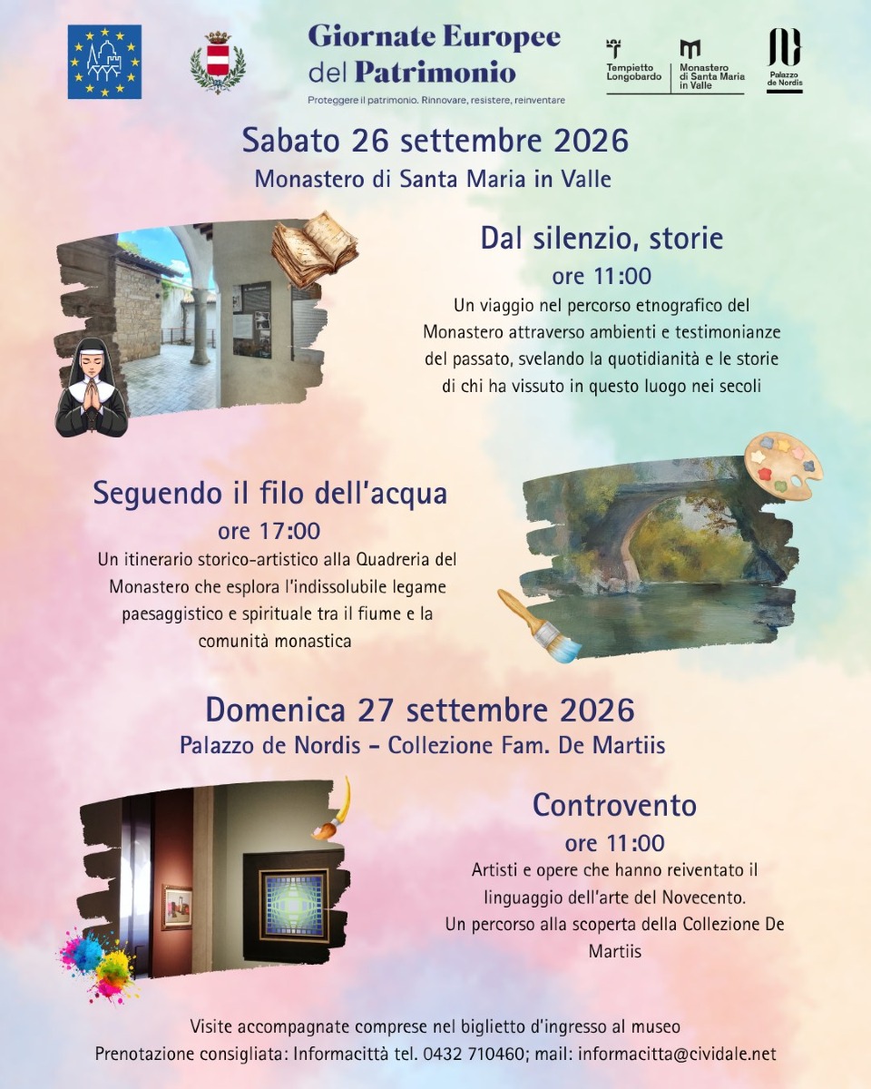 Locandina: Cividale del Friuli, visite a Santa Maria in Valle e Palazzo de Nordis per le GEP