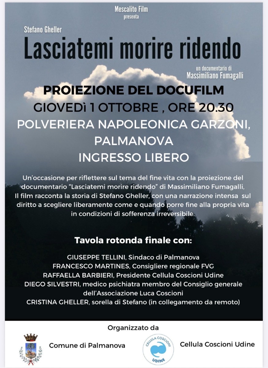 Palmanova, il 1 ottobre proiezione di “Lasciatemi morire ridendo”