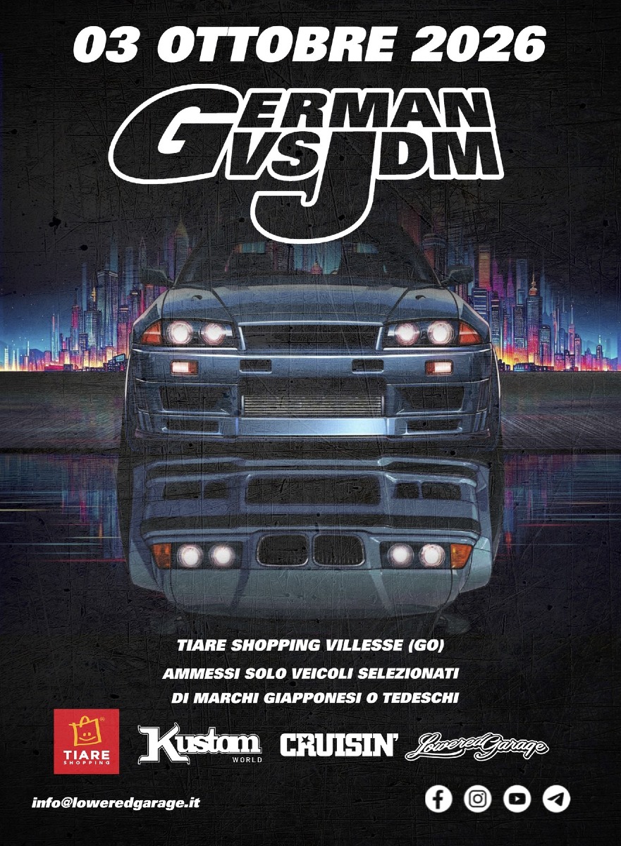 Locandina: Villesse, torna German vs JDM: al Tiare il raduno tra auto tedesche e giapponesi