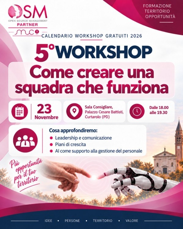 Curtarolo, workshop gratuito su come attrarre personale con l’AI il 12 ottobre 2026