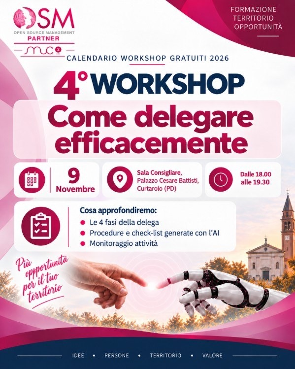 Curtarolo, workshop gratuito su come attrarre personale con l’AI il 12 ottobre 2026