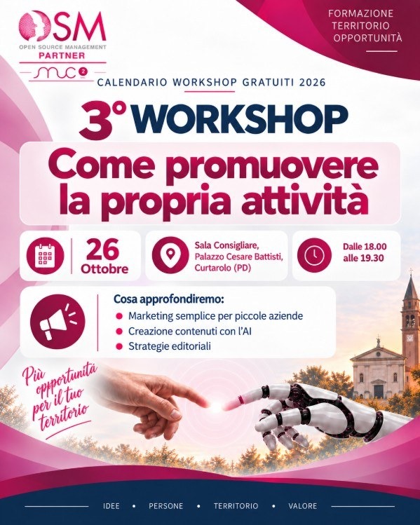 Curtarolo, workshop gratuito su come attrarre personale con l’AI il 12 ottobre 2026