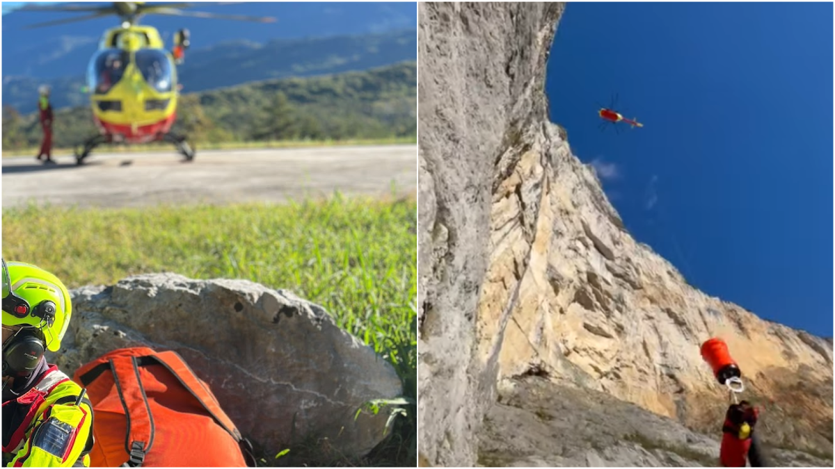 Si lancia, perde il controllo e resta appeso alla roccia: elicottero sul posto - 