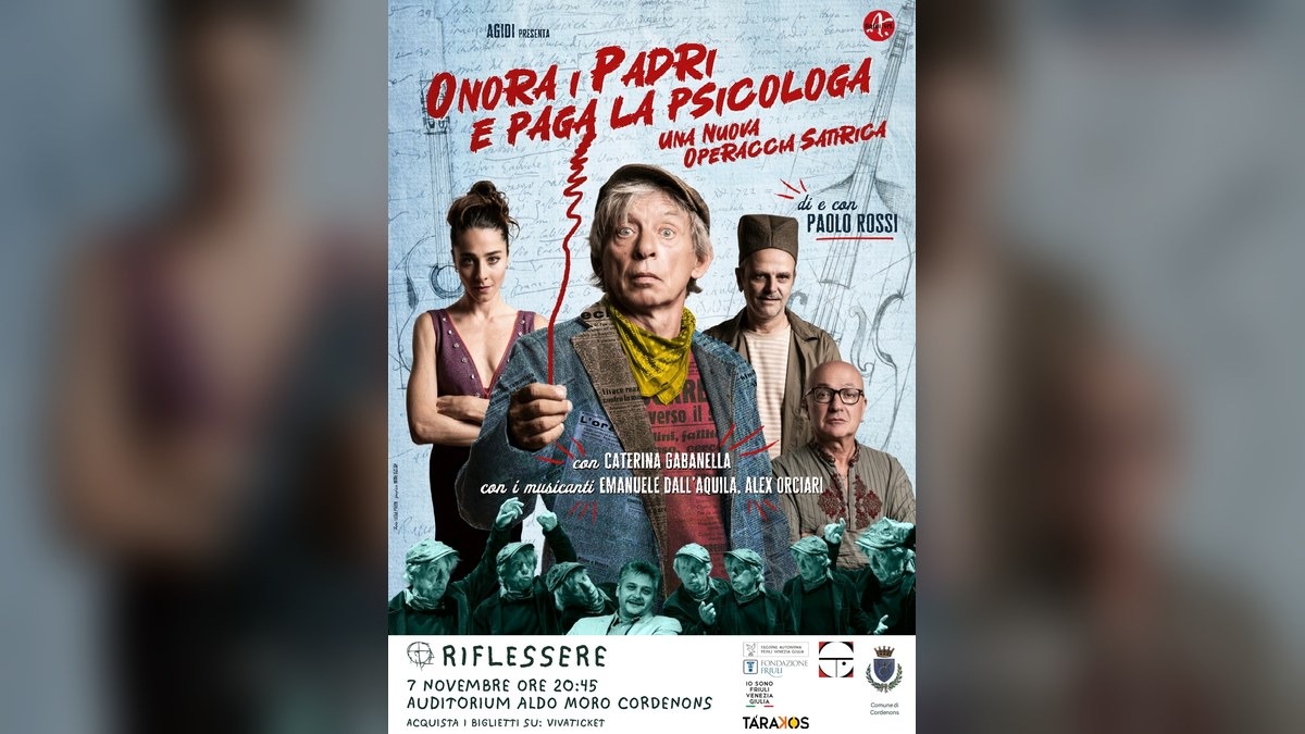Cordenons, Paolo Rossi porta la sua satira all’Auditorium Aldo Moro per il festival RIFLESSERE - 