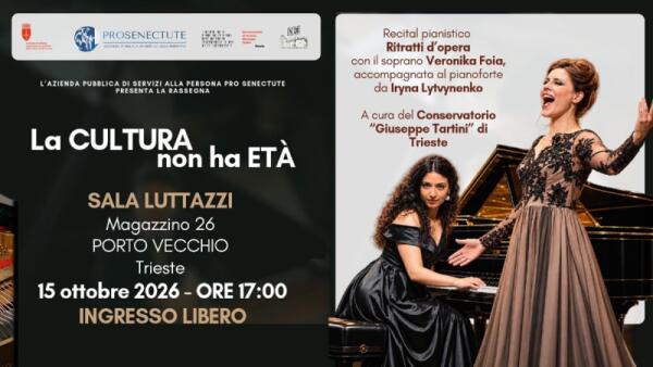 Trieste, il 15 ottobre torna “La cultura non ha età” con “Ritratti d’opera”