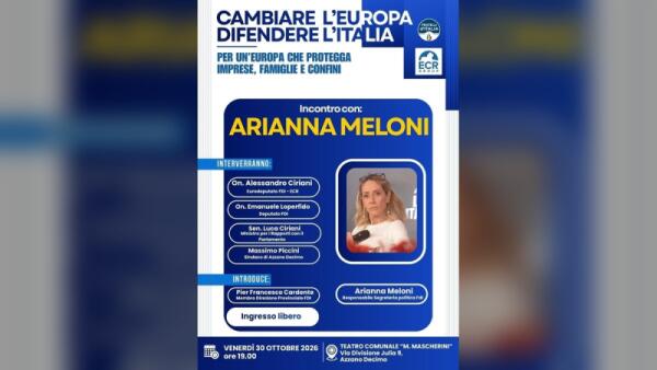 Europa, imprese e confini: Arianna Meloni ad Azzano Decimo
