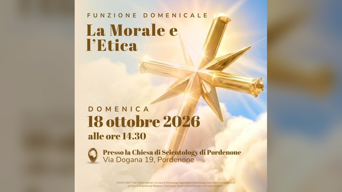 Pordenone, incontro aperto al pubblico nella sede di Scientology: domenica focus su etica e comportamento - 