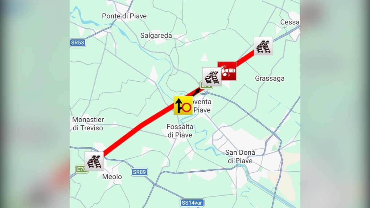 A4 verso Trieste, traffico deviato a San Donà dopo lo scontro tra camion - 