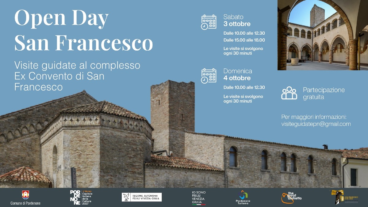 Ex Convento di San Francesco, a Pordenone due giornate di visite libere con guida - 
