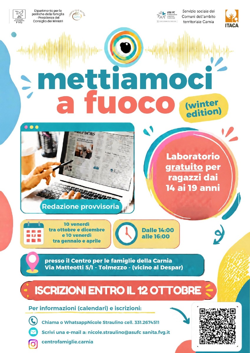 Tolmezzo, dal 16 ottobre torna Redazione Provvisoria per i giovani dai 14 ai 19 anni