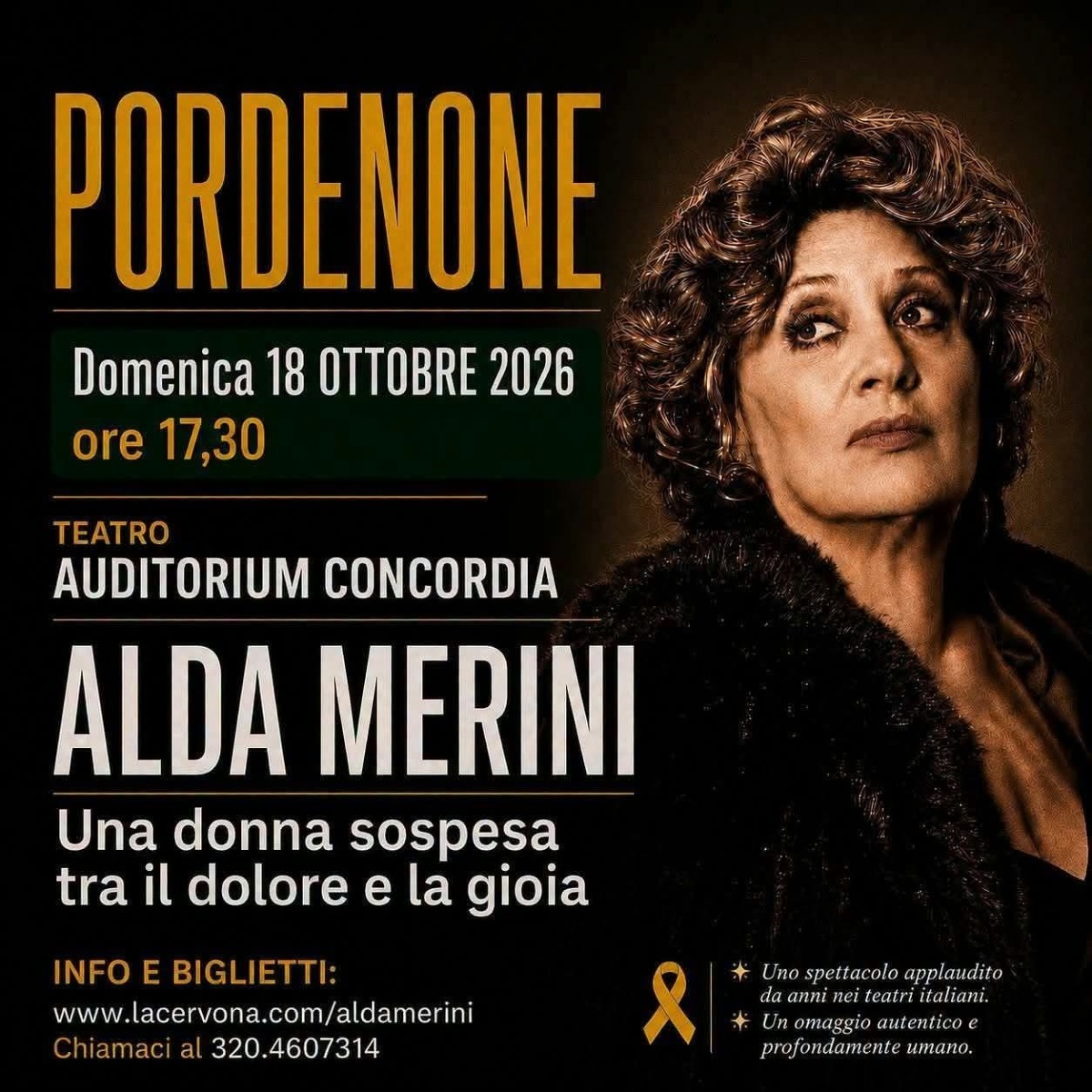 A Pordenone uno spettacolo su Alda Merini: appuntamento il 18 ottobre al Concordia