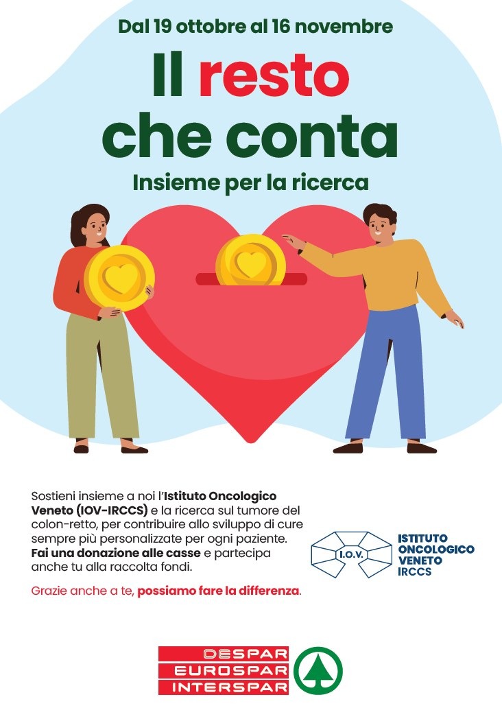 Despar Nord sostiene lo IOV con una raccolta fondi per la ricerca sul colon-retto