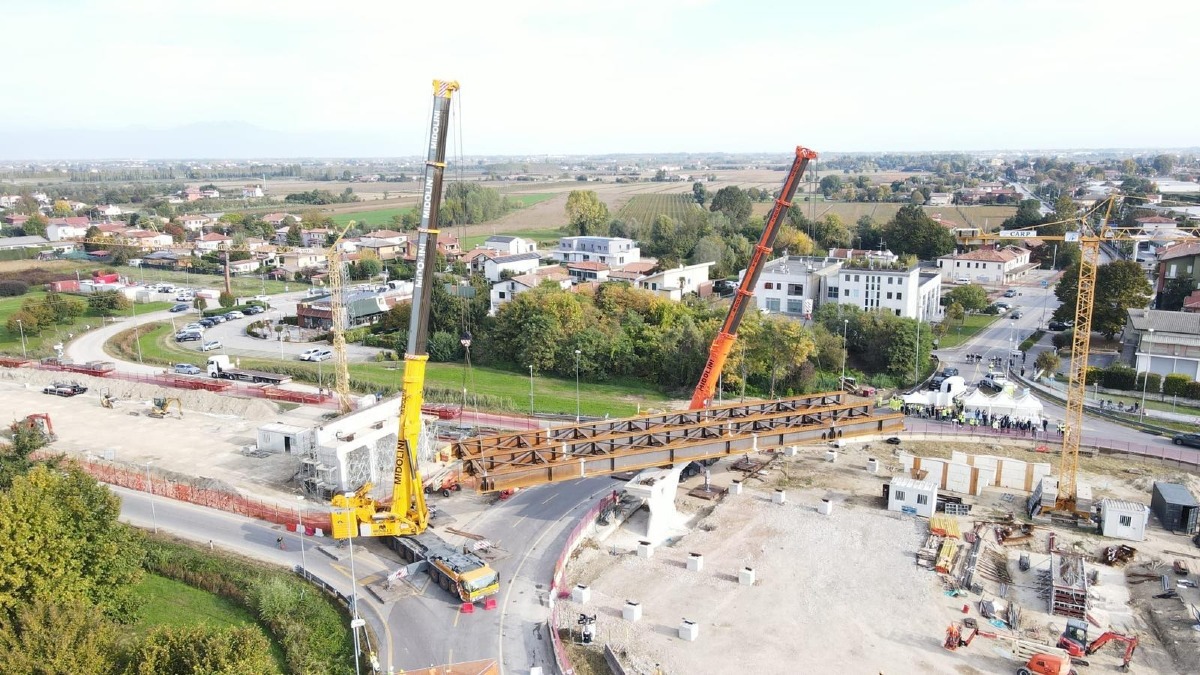 San Donà di Piave, varata la prima campata del nuovo viadotto di Calvecchia