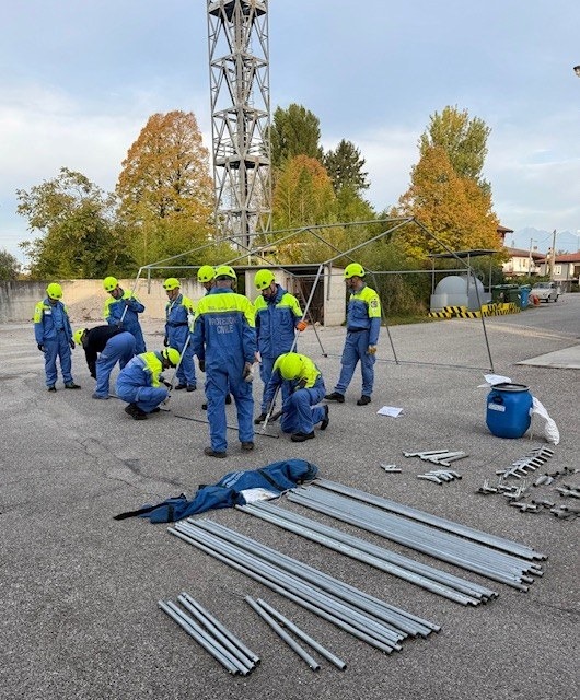 Protezione Civile di Fiume Veneto, testate sul campo le tende da accampamento
