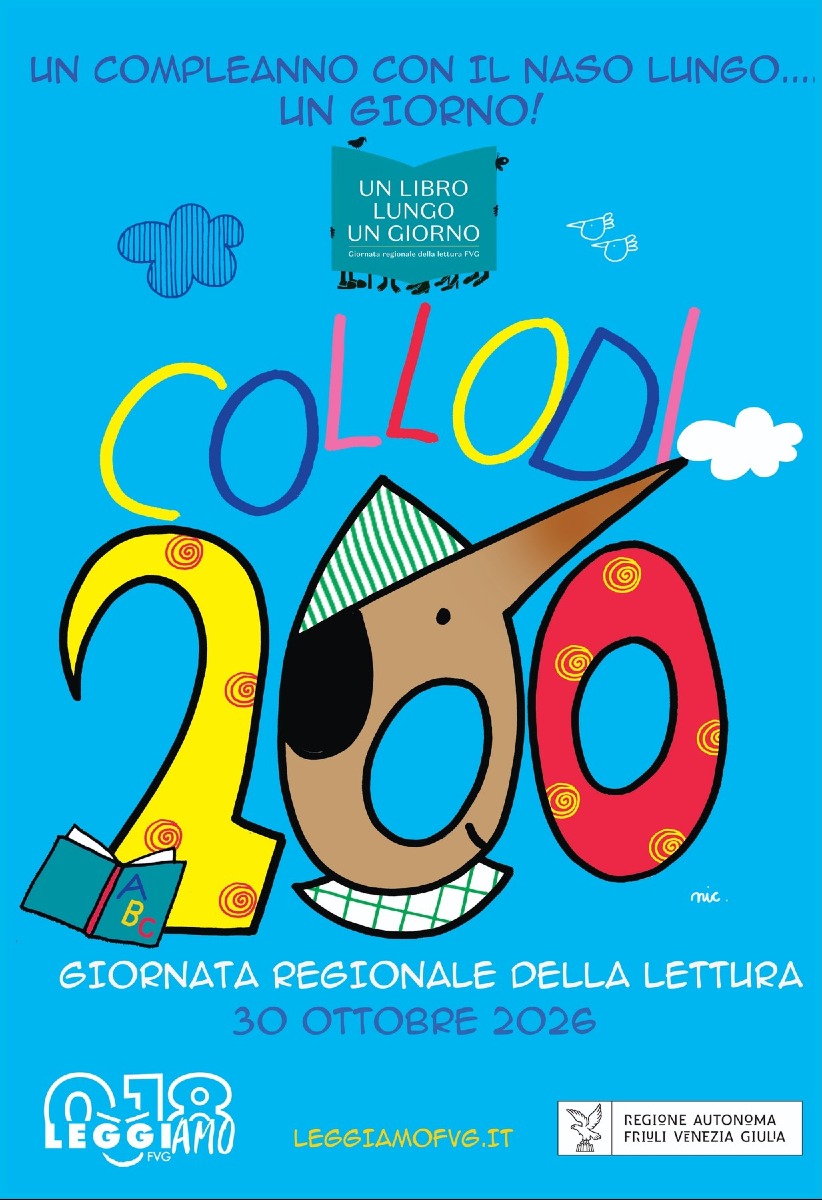 Locandina: Un libro lungo un giorno 2026 celebra Collodi con Nicoletta Costa a Trieste