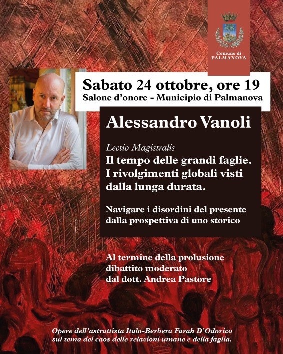 Palmanova, Alessandro Vanoli terrà una lectio magistralis sui disordini del presente