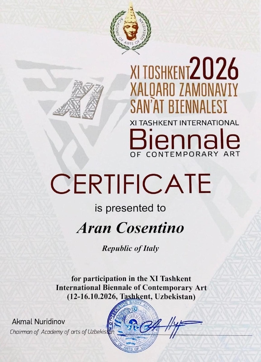 Aran Cosentino scelto per rappresentare l’Italia alla Biennale di Tashkent