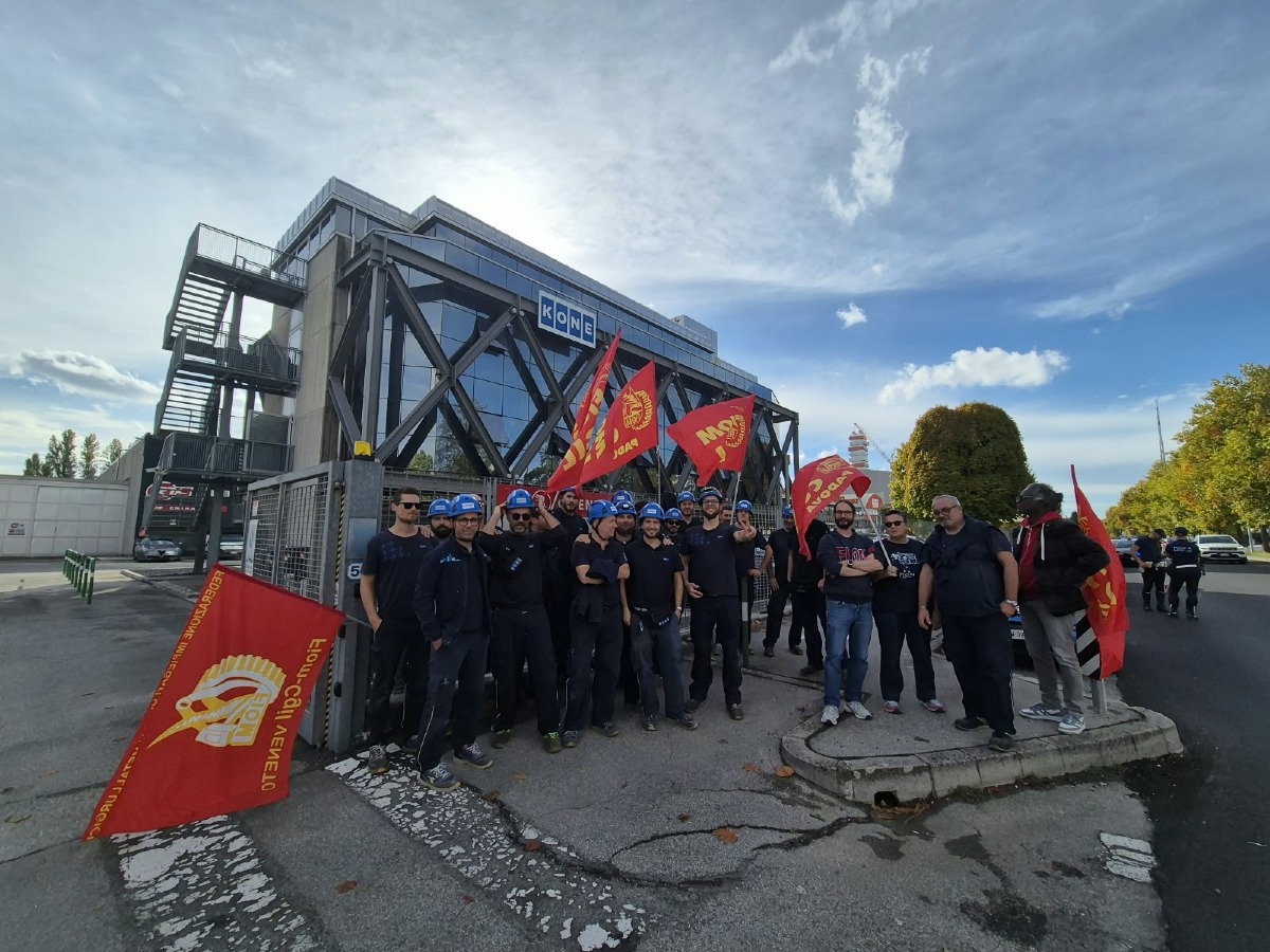 Kone, sciopero e presidio a Padova contro il nuovo software di gestione