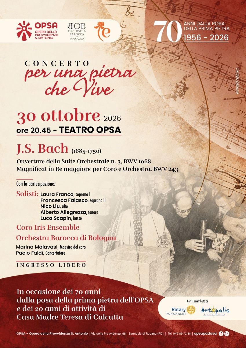 Rubano, all’OPSA concerto con musiche di Bach per due anniversari