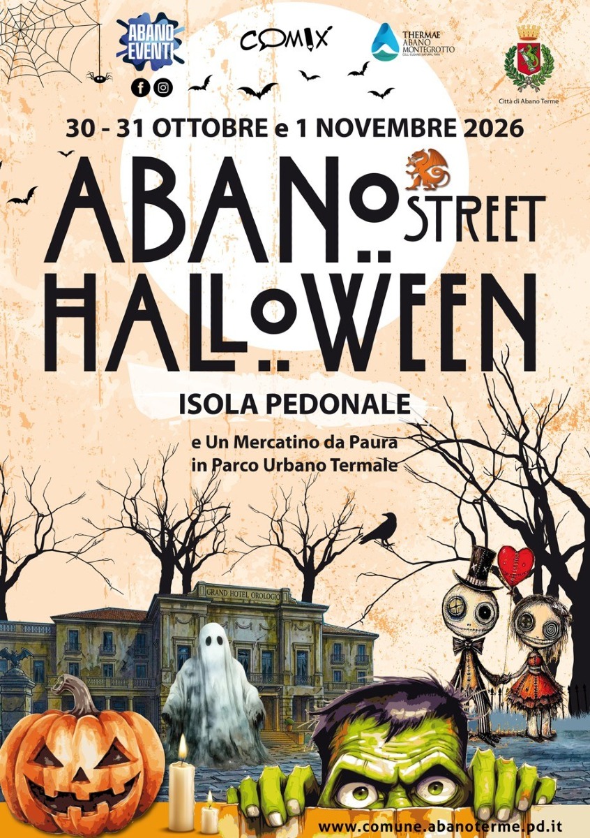 Locandina: Abano Street Halloween, tre giorni di giochi e spettacoli nel centro di Abano Terme